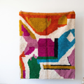 Handmade Moroccan Azilal Wool Rug – Vibrant Abstract Modernist Shag Rug