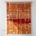 Handmade Moroccan Wool Rug – Terracotta, Ochre & Brick Red Geometric Block Shag Rug