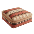 Earth Tone Striped Kilim Berber Floor Pouf 60x60x20 cm – Handmade Moroccan Square Terracotta and Beige Cushion