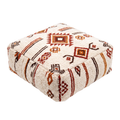 Beni Ourain Berber Floor Pouf 60x60x20 cm – Authentic Handmade Moroccan Cream Wool Cushion with Earthy Tribal Motifs