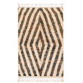 Handmade Moroccan Wool Rug Concentric Heathered Diamond Pattern | Natural Earth Tone Atlas Berber Carpet