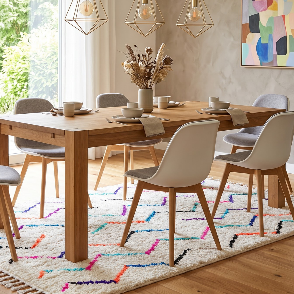 Handmade Moroccan Wool Rug with Multicolor Zigzag Pattern | Authentic Atlas Berber Carpet